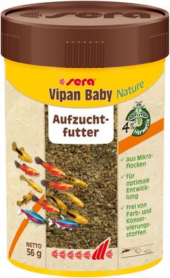 Sera Vipan Baby Nature 100ml Aufzuchtfutter Futter winzigen Flocken für kleine Fische