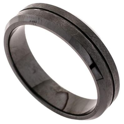 Herren Ring Edelstahl matt schwarz beschichtet