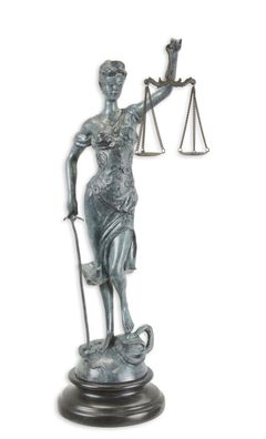 BRONZE FIGUR Justitia Skulptur JURA Figur RECHT Anwalt LADY Justice Deko EJA0088