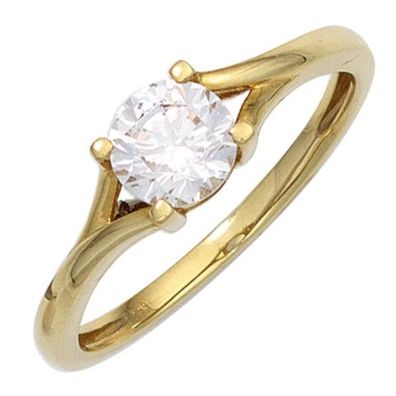 Damen Ring 333 Gelbgold 1 Zirkonia Goldring