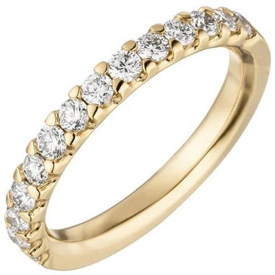 Damen Ring 585 Gold Gelbgold 14 Diamanten 0,56ct