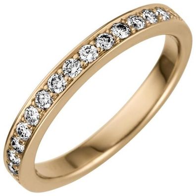 Damen Ring 585 Gold Gelbgold 17 Diamanten 0,50ct