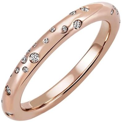 Damen Ring 585 Gold Rotgold Roségold, 34 Diamanten
