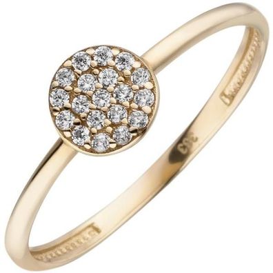 Damen Ring aus 333 Gelbgold 19 Zirkonia Goldring