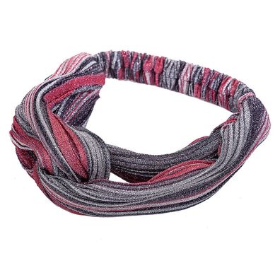 Juleeze Haarband Damen Rot Synthetisch Rund Gestreift (Gr. 20 cm)