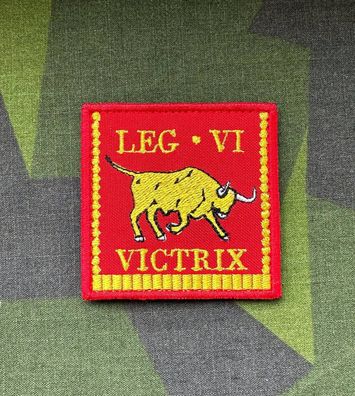 Patch "LEG VI Victrix" m. Klett Armee Aufnäher Abzeichen Legion Rom Veteran Caesar