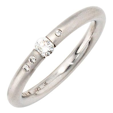 Damen Ring 950 Platin 4 Diamanten 0,20ct. Platinring