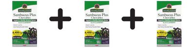 3 x Sambucus Plus Chewables, Black Elderberry - 60 chewable tablets