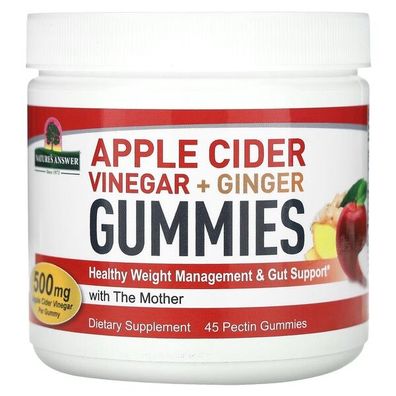 Apple Cider Vinegar + Ginger Gummies - 45 pectin gummies