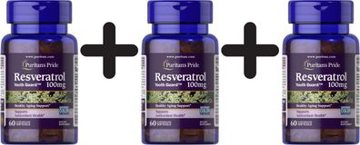 3 x Resveratrol, 100mg - 60 softgels