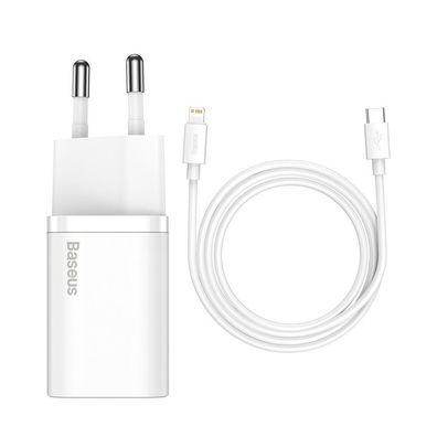 Baseus Super Si 1C schnelles Ladegerät USB Typ C 20 W Power Delivery + kabel USB