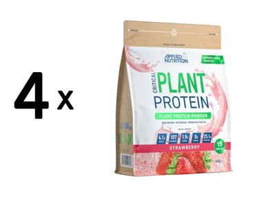 4 x Applied Nutrition Critical Plant (450g) Strawberry