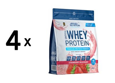 4 x Applied Nutrition Critical Whey (450g) Strawberry Milkshake