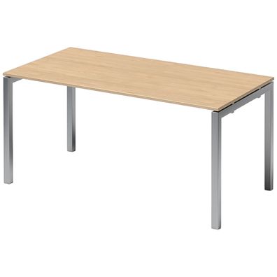 Bisley Cito Schreibtisch 160x80 cm, Tischplatte in Ahorn, U-Gestell in Silber - Bürot