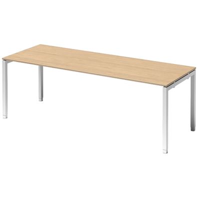 Bisley Cito höhenverstellbarer Schreibtisch 220x80 cm, Tischplatte in Ahorn, Gestell