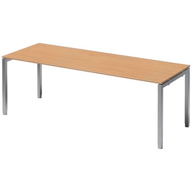 Bisley Cito höhenverstellbarer Schreibtisch 220x80 cm, Tischplatte in Buche, Gestell