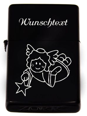 Weihnachtsfeuerzeug 3 schwarz mit Lasergravur