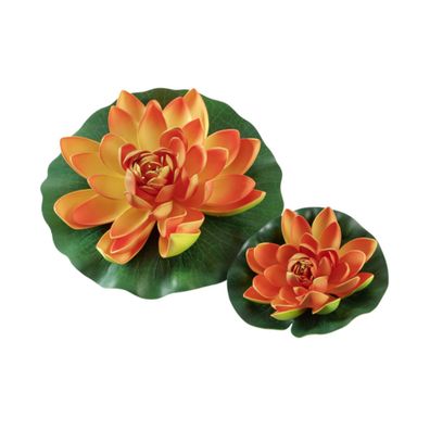 Hobby Seerose orange - künstliche Teichpflanze - 30 cm