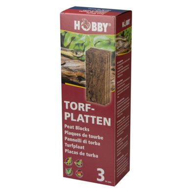 Hobby Torfplatten, 3 Stück - natürliche Dekoration für Aquarien und Terrarien