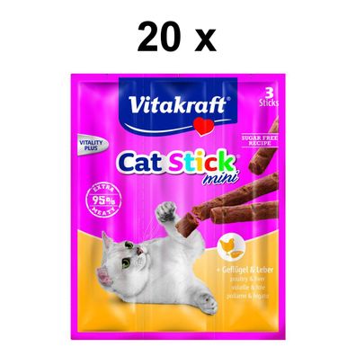 Vitakraft Katzensnack Cat-Stick mini Geflügel & Leber - 60 x 6g