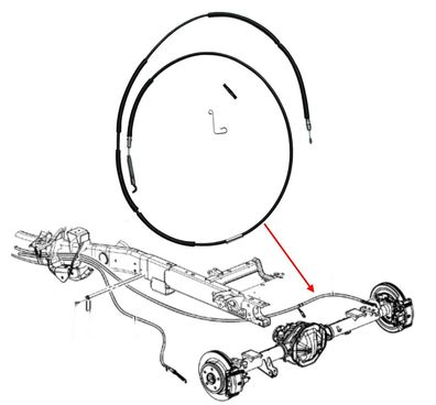 Handbremsseil hinten rechts RAM 1500 Bj:02-08 Länge 306cm