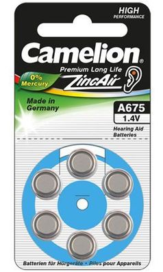 Camelion - A675 / PR44 - 1,4 Volt Zinc Air - 6er Blister