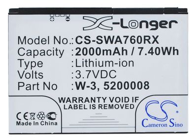 Ersatzakku - CS-SWA760RX - SIERRA Wireless Aircard 760 / 5200008 - 3,7 Volt 2000mA