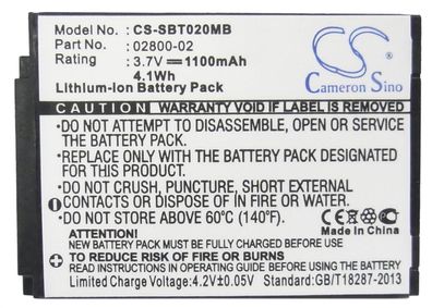 Ersatzakku - CS-SBT020MB - SUMMER Baby Touch 02000 / 02800-02 - 3,7 Volt 1100mAh