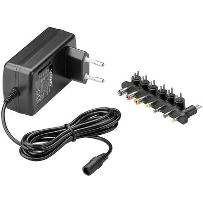 goobay - 9 V bis 24 V Universal-Netzteil - inkl. 7 DC-Adapter - max. 24 W und 1,5 A