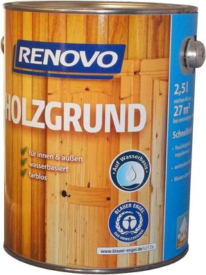 2,5L Renovo Holzgrund auf Wasserbasis, farblos