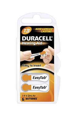 Duracell - Hörgerätebatterie Hearing Aid / 13 AC - 1,45 Volt 290mAh Zinc Air