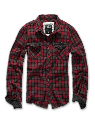 Brandit Hemd Checkshirt Duncan in Red-Brown