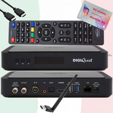 TiVuSat Karte 4K UHD + DIGIQuest Q80 4K H.265 S2 + T2 Combo Receiver - TiVuSat zerti