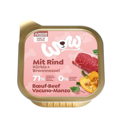 WOW Dog Junior Rind 11 x 150g (18,12€/kg)