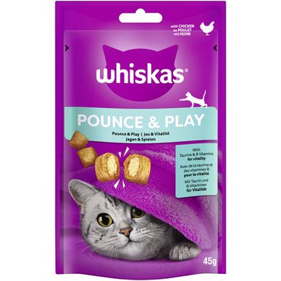 Whiskas Snack Pounce & Play mit Huhn 8 x 45g (83,06€/kg)