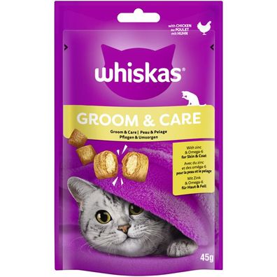 Whiskas Snack Groom & Care mit Huhn 8 x 45g (83,06€/kg)