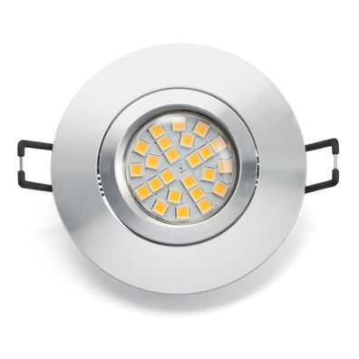 4 W LED Einbauleuchten Set - Rahmen schwenkbar Aluminium poliert / GU10 Fassung