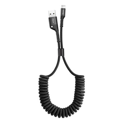 Baseus Fish Eye Spring Data Cable Frühling Kabel USB / Lightning 1M 2A schwarz