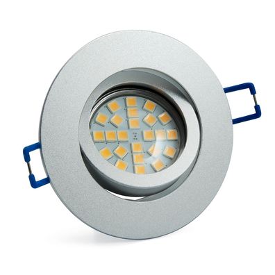 LED Einbauleuchten-Set - Rahmen Aluminium gebürstet schwenkbar / MR16 Fassung