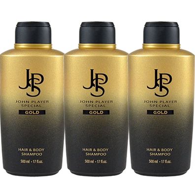 John Player Special JPS Gold 3 x 500 ml Hair & Body Shampoo Duschgel ?