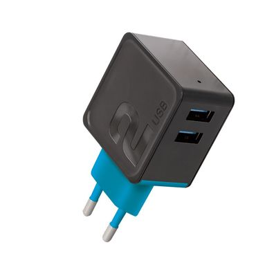 Forever Netzladegerät Stecker 2x USB Anschluss Netzteil Adapter USB Port 3,4A