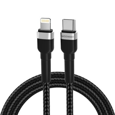 Ladekabel/Datenkabel kompatibel mit iPhone zu USB-C PD 30W Kabel Schwarz