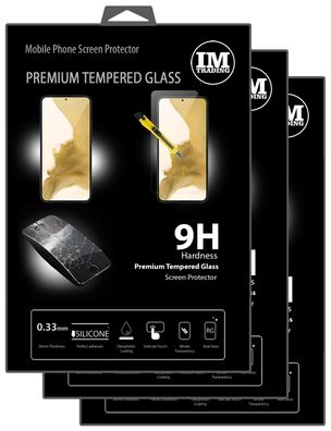 3X Panzer Schutz Glas 9H Tempered Glass Display Schutz Folie Display Glas Screen