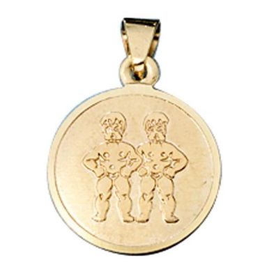 Anhänger Sternzeichen Zwilling 333 Gelbgold matt Sternzeichen Anhänger