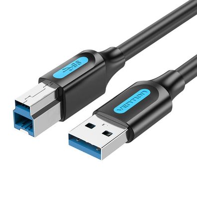 USB 3.0 A auf B Druckkabel - 2A 3m Druckerkabel Schwarz PVC