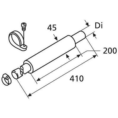 Webasto Abgasschalldaempfer D38, Edelstahl 1320840A