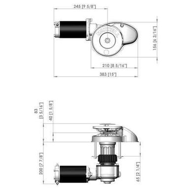 Maxwell verti. Ankerwinde ohne Spill RC8-6, 12V P102550