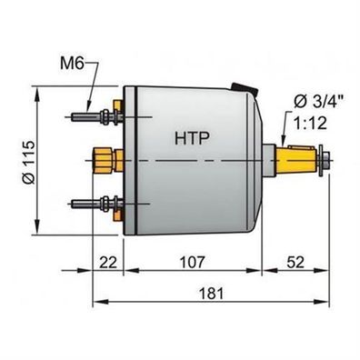 Vetus Hydraulik-Pumpe HTP42, 10 mm, weiß HTP4210