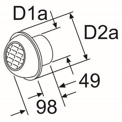 Webasto Ausstroemer D60, drehbar, Kunststoff 1322405A