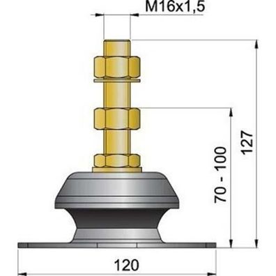 Vetus flexibles Motorlager Typ-K35 KSTEUN35V